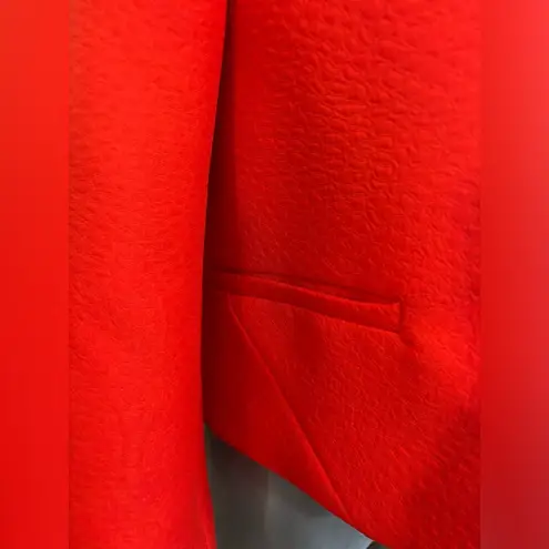 Katherine New York Coral Orange Open Front Cropped Blazer Size 10