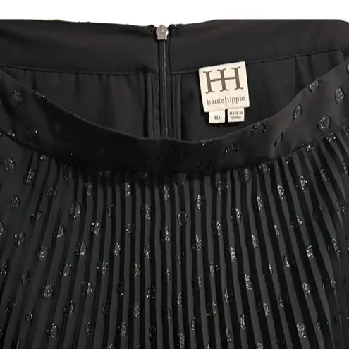 Haute Hippie Sun Burst Pleated Skirt in Black