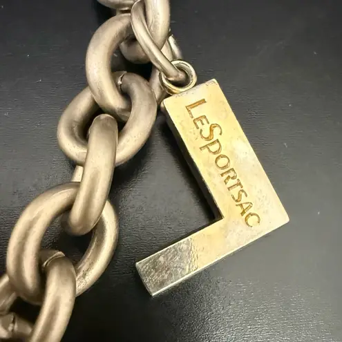 LeSportsac Silver-tone Enameled Flower Rhinestones Bag Charm Keyring Keychain