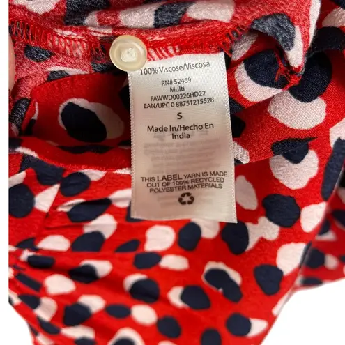 Free Assembly Long Sleeve Tiered Belted Mini Dress with Pockets Size Small Red