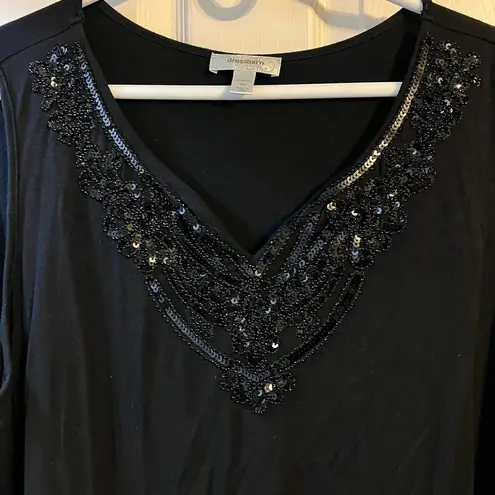 Dress Barn  Sequin Embellished Top Sleeveless Soft Stretch 3X Plus Size Fancy