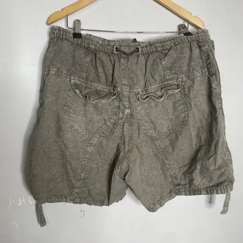 Free People  Moon Bay Utility Parachute Shorts Festival L Washed Army Green