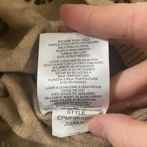 Ellen Tracy tan cheetah print sweater lightweight size S