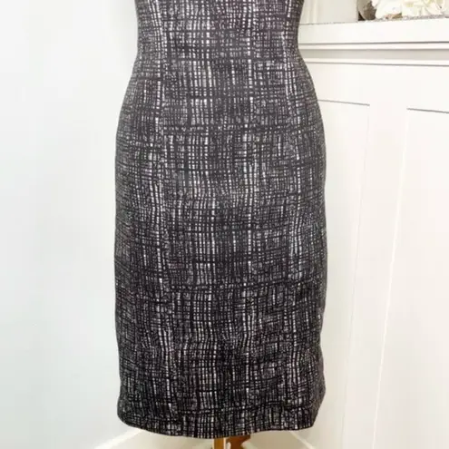 Willi Smith Black & Gray Printed Cowl Neck Sheath Dress 4 Small