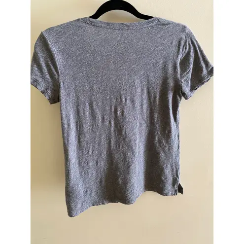 Madewell  Gray V Neck Pocket Tee Short Sleeve Cotton T Shirt Women's XS