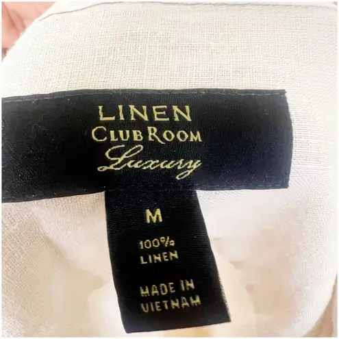 Club Room Luxury 100% Linen Button Down Long Sleeve Light Beige Coastal Boho Size M