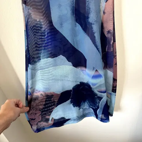 With Jean Sami Mini Mesh Dress in Blue Print