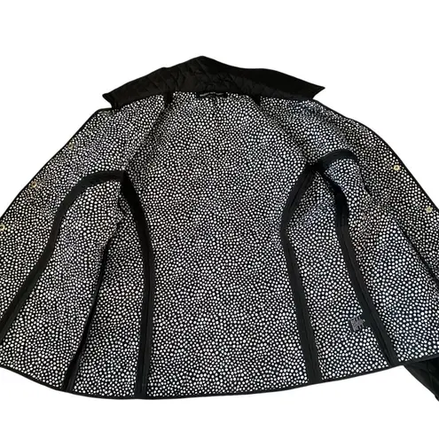 Briggs New York women's M black quilted long sleeve collared snap front jacket