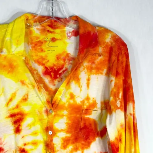 Andrea Jovine AJ XL Top Sunrise Sensations Tie Dye Orange Yellow Handmade 1328