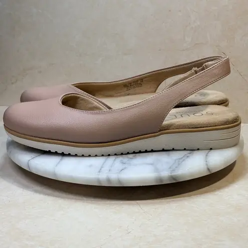 Soul Naturalizer Women's Pink Leather Slingback Flat Shoes Size 10M Neutral