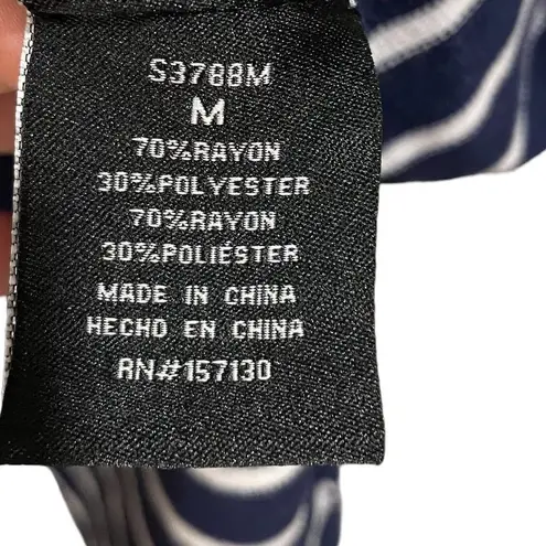 Mesh + Lace Navy Striped Rainbow Sequin Fun Vacay Destination Long Sleeve Top Size M