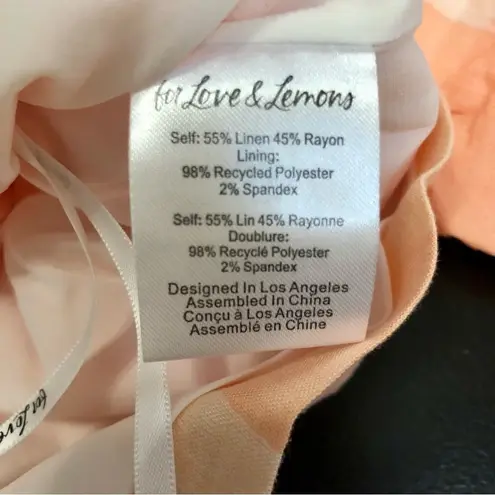 For Love & Lemons NWT  Eugenie Cropped Plaid Blazer Jacket Peach Apricot Pastel M