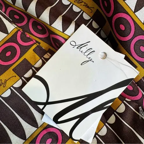 Milly NWT  Silk Skirt with Etched Large Artisan Buttons Size 12