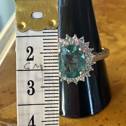 Teal Color Changing Fluorite Sterling Silver Ring Size 10