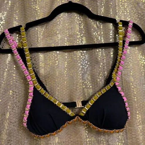 Lila Rose Lily Rose Paradise Black Pink Orange Yellow Gold Plated Chain Triangle Bikini To