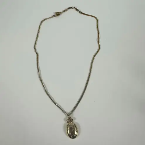 Christian Dior Christian‎ Dior CD Logo Gold Tone Rhinestone Pendant Necklace