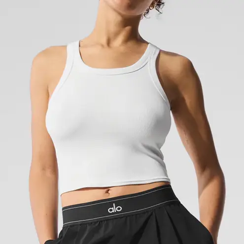 Alo Yoga Goddess Ribbed Go-To Tank White XS