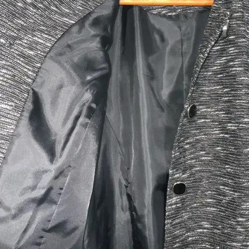 JM Collection Black & White Textured Button Front Blazer Business Classic 16P