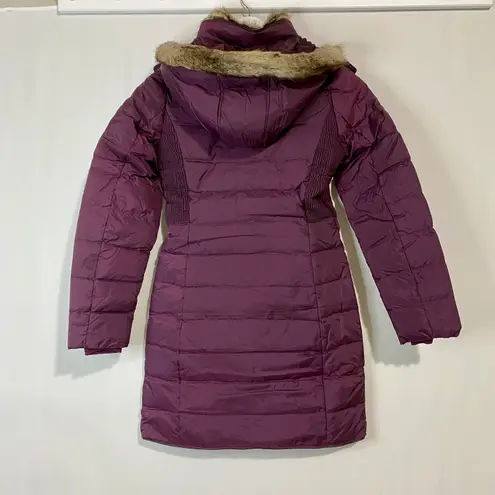 Joules Women’s Caldecott Long Padded Faux Fur Hooded Jacket Burgundy NWT
