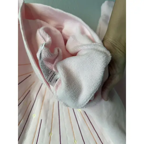 Sunkissed Coconut Pink Sunset Rays Crew Neck Sweatshirt Embroidered Women Size L Size L