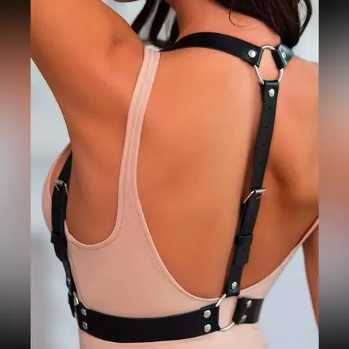 Black O Ring Minimalistic Harness Belt New