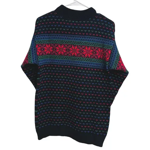 Pendleton 1970s Pure Virgin Wool Fair Isle Sweater Black Women's Small Nordic