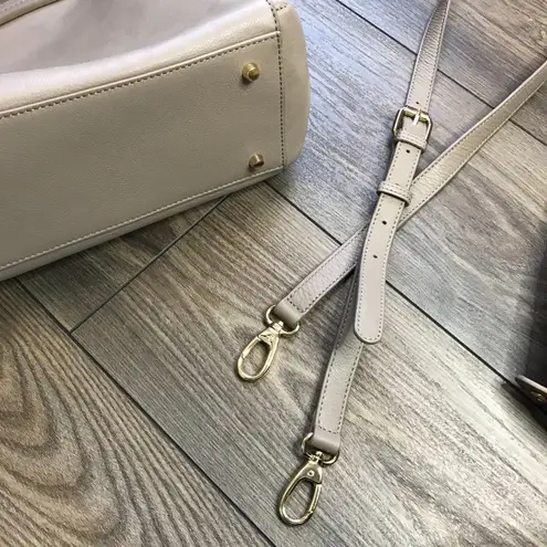 TMRW Studio Antonio Medium Leather Crossbody Bag Removable Inner Pouch Neutral