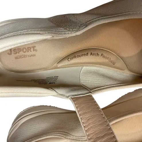 Jsport Women's Melody Cushioned Memory Foam Casual Flat Shoes Cream Size 10 NWB