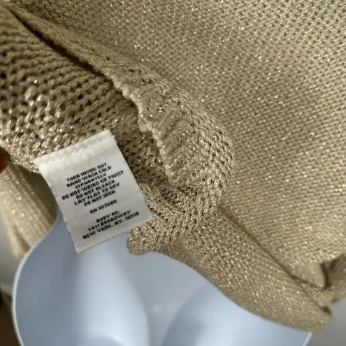 Ruby Rd NWT . Womens Sweater Size Petite PXL Gold Knit Beaded Sequin Pullover