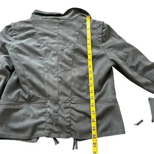 Lulus Ready For Anything Moto Jacket Gray Suede L Minimalist Style Monochrome Size L