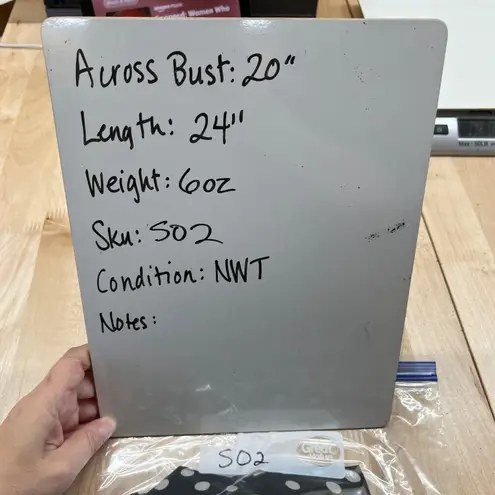 W5 Polka Dot Button-Up Twist Hem Blouse Short Sleeve Black White Size Medium NWT - Image 11