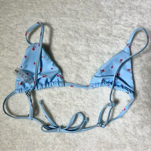 SheIn  Light Blue Floral Triangle Bikini Top