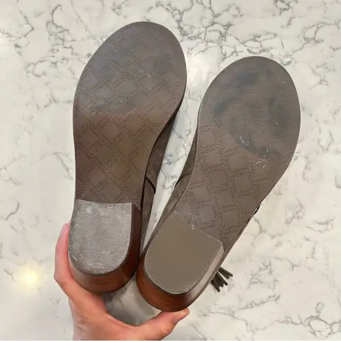 Vionic Serena Leather Taupe Short Block Heel Ankle Bootie Boot Size 8