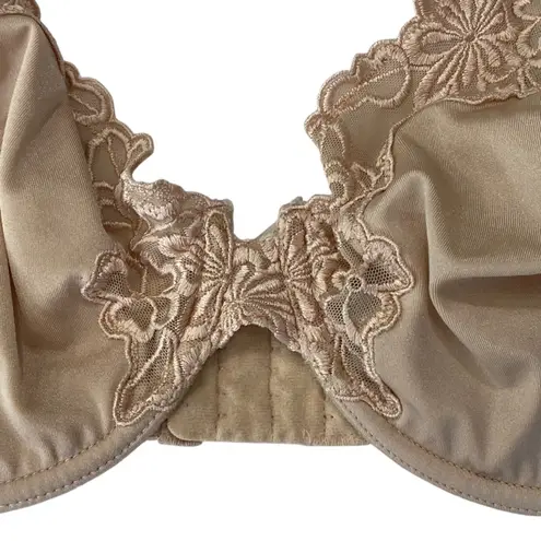 Natori Feathers Underwire ConCream Bra Embroidery Unlined Size 36 DD 36DD 36E
