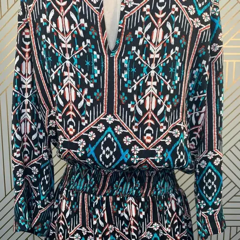 Ella Moss Flora Vista Romper Black Ikat Floral