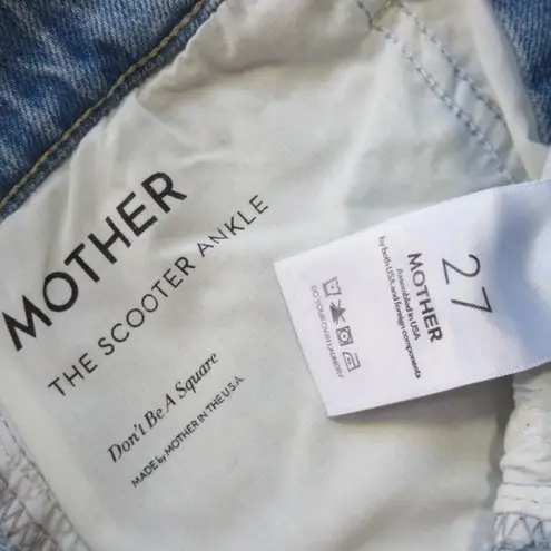 NWT Mother The Scooter Ankle in Don't Be A Square Slouchy Crop Flare Jeans 27 Blue