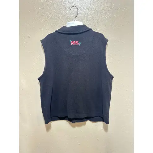 Béchamel Petites Black Fleece Santa Snowflake Vest Women PL Christmas Holiday Black Size undefined