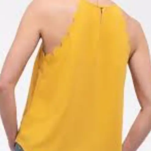 Milk and Honey mustard scalloped halter tank size large