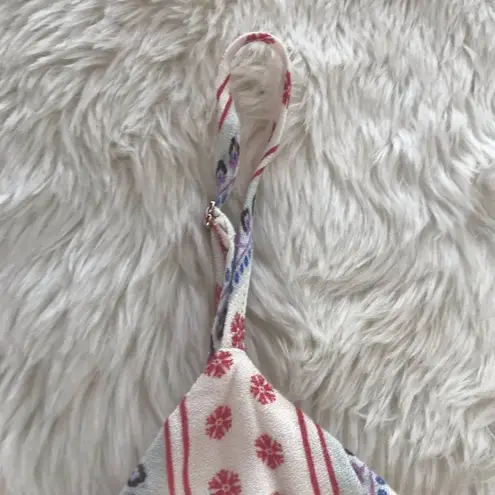 The Jetset Diaries Mini Wrap Dress Floral Print Spaghetti Strap Cream Medium New