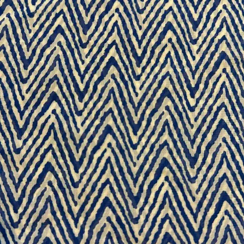 Emmalee Womens Medium Large Blue White Chevron Sheer Bathing Suit Swim Cover