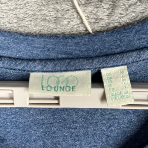 LOGO By Lori Goldstein Logo Lounge by Lori Goldstein Dress Blue V-Neck Handkerchief Hem Jersey Casual