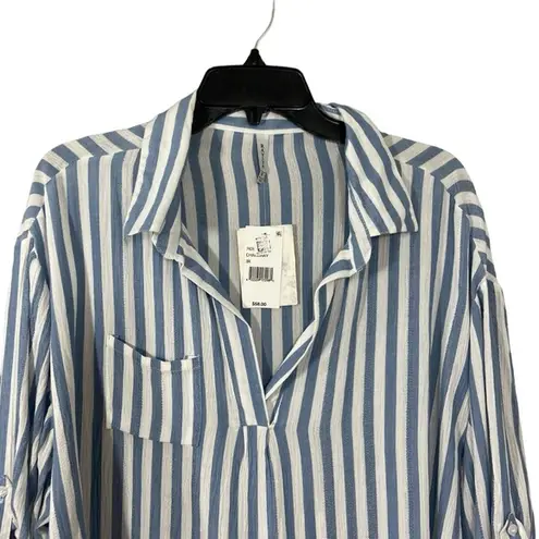 Raviya NEW Plus Size Striped Tunic Shirt Cover