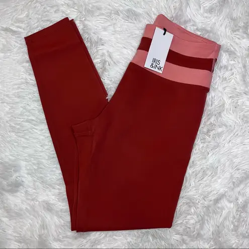 IRIS & INK // REVOLVE High Rise Leggings Large Cayenne Red Pink Athletic NWT
