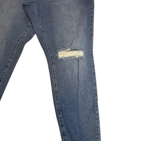 JCrew 10" High Rise Skinny Jeans Allday Stretch Womens Denim Distressed Size 35 Blue