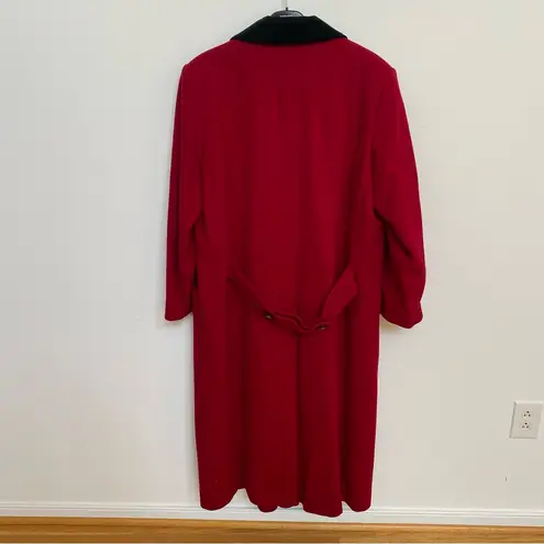 Vintage Forecaster of Boston Red Wool Overcoat 1990s Pin, Black Velvet C… Size 16