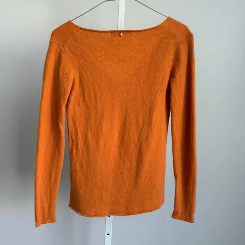 Rosemunde Copenhagen Wool Cashmere Sweater V Neck Luxury Orange Extra Small XS