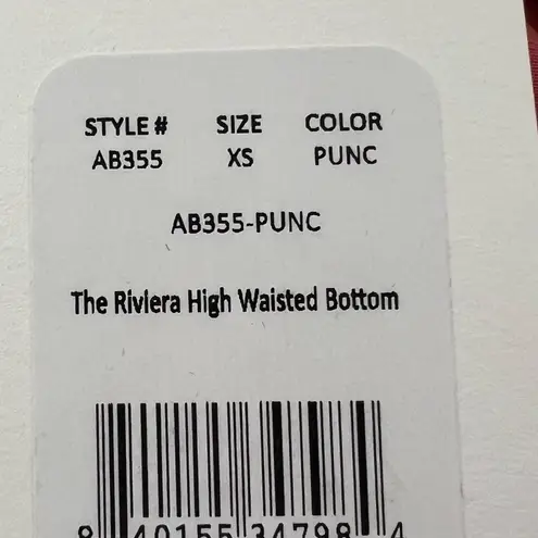 ANDIE NWT Swim Riviera High-Waisted Bikini Bottom Punch Orange XS Retro Fun