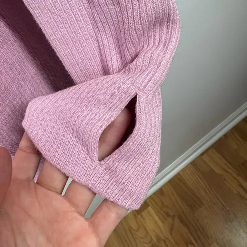 Free People  We the Free Top Women Size M Snowy Thermal Shirt Pink Purple Spring