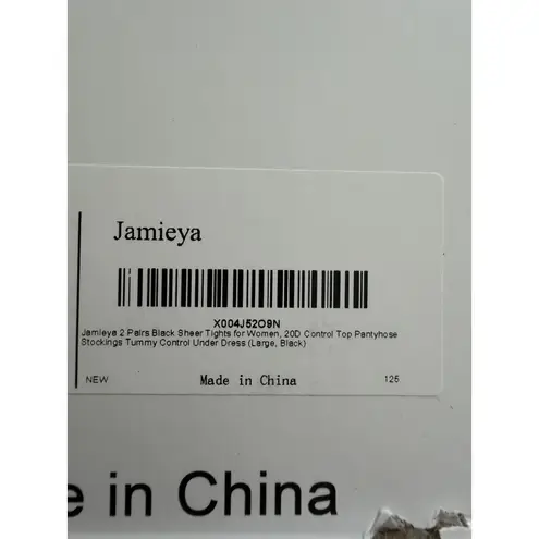 Jamieya 2 Pairs Black Sheer Tights for Women, 20D Control Top Size Large Black