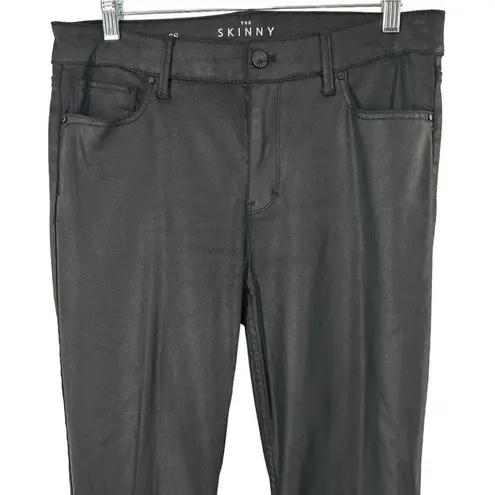 WHBM The Skinny Black Coated High Rise Jeans Size 6 Short